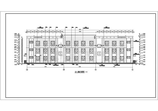 芜湖市某企业公司2200平米3层框架结构办公楼建筑设计CAD图纸-图二
