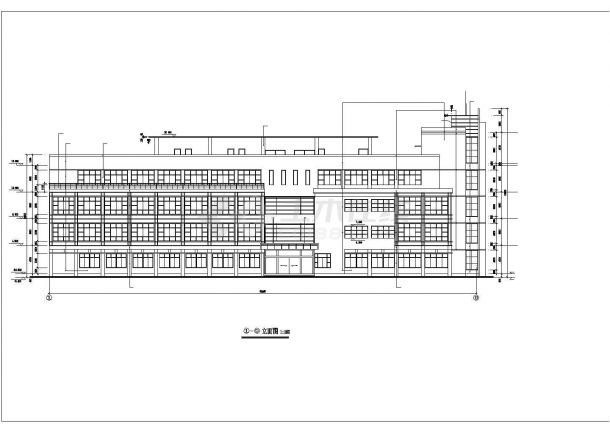 武汉某公司4200平米5层框架机构技术中心建筑设计CAD图纸-图一