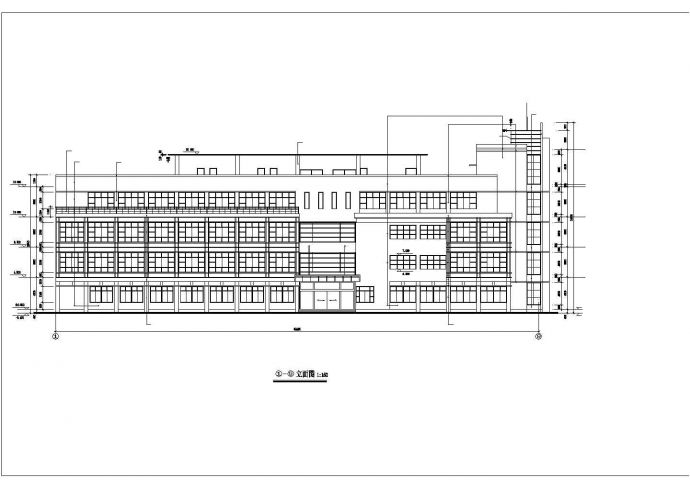 武汉某公司4200平米5层框架机构技术中心建筑设计CAD图纸_图1