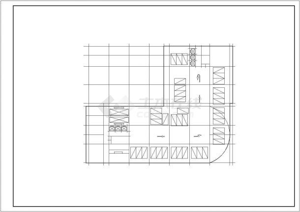 上海某街道5万平米28层框架剪力墙结构商业大厦建筑设计CAD图纸-图二