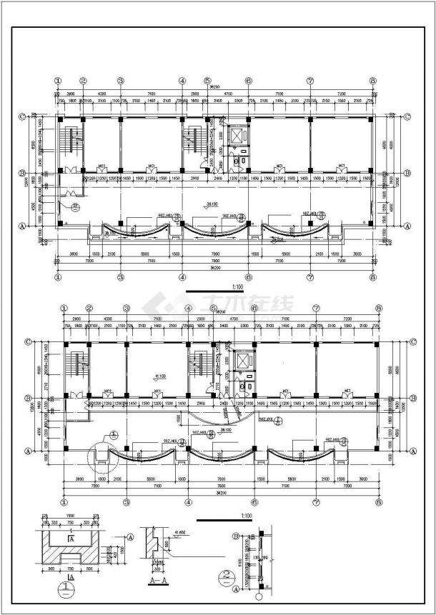 北京丰台区某1.4万平米13层框架结构商业写字楼建筑设计CAD图纸-图一