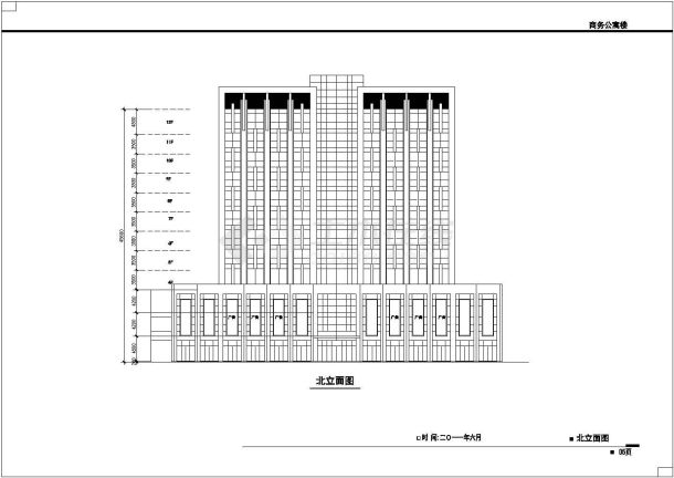 1.4万平米12层框架结构商务酒店建筑设计CAD图纸（1-3层商场）-图二