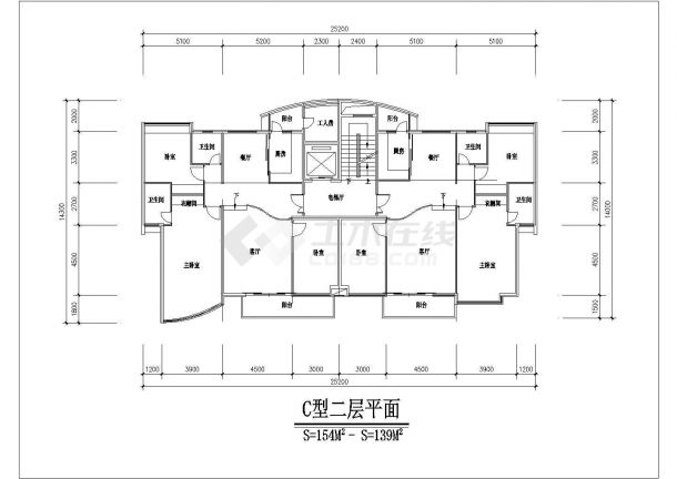 常州假日花园小区多层精品住宅楼全套建筑施工设计cad图纸-图二