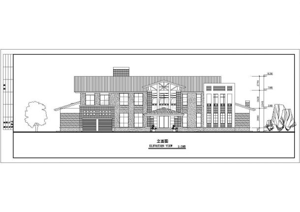 850平米3层框架结构单体豪华私人别墅建筑CAD设计图纸（含效果图）-图一