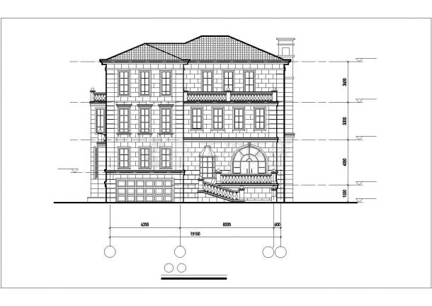 某三层框架剪力墙结构独栋别墅设计cad全套施工图含效果图-图二