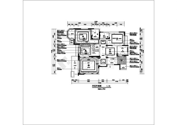 中南湖光映月小区欧式三室一厅两卫装修设计CAD图纸-图二