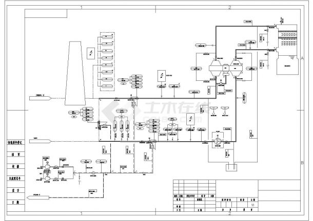 某火电脱硫烟气CAD设计系统图-图一