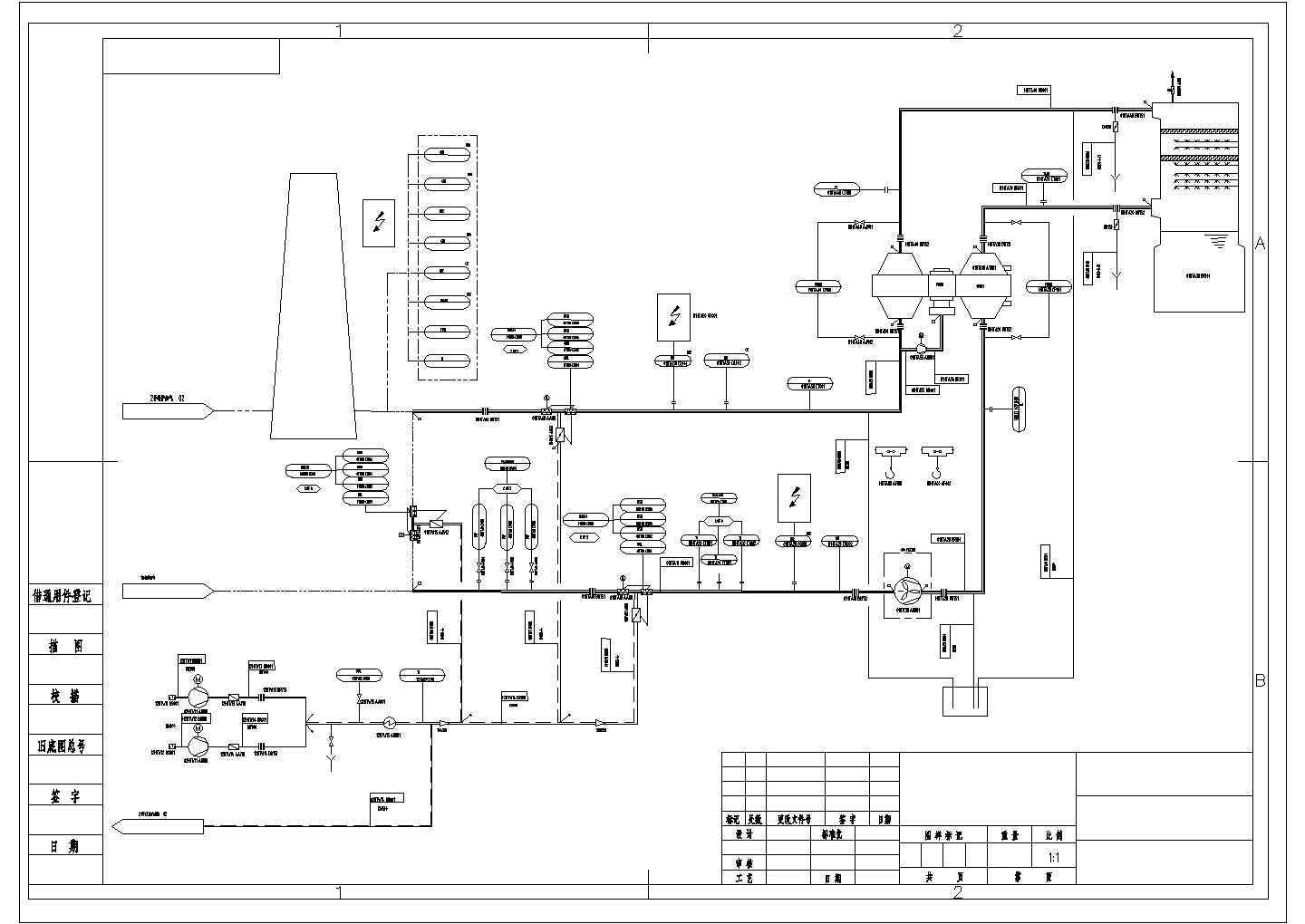 某火电脱硫烟气CAD设计系统图