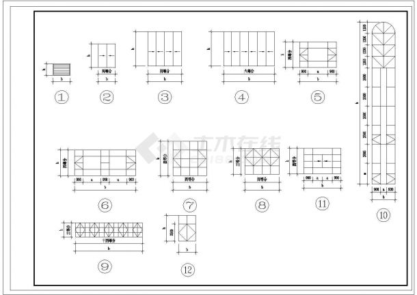 3层V型小区会所建筑设计施工图-图一