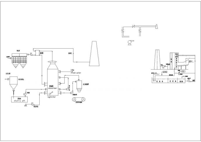 某湿法脱硫CAD设计系统图_图1