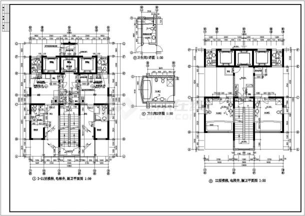 龙信家园高层住宅及会所室内装潢设计CAD图纸-图二