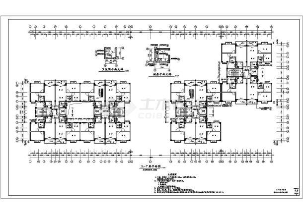保利仁恒高层住宅楼全套施工设计CAD图纸-图二