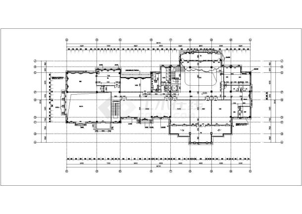 某二层新法式售楼会所建筑设计cad施工图-图二