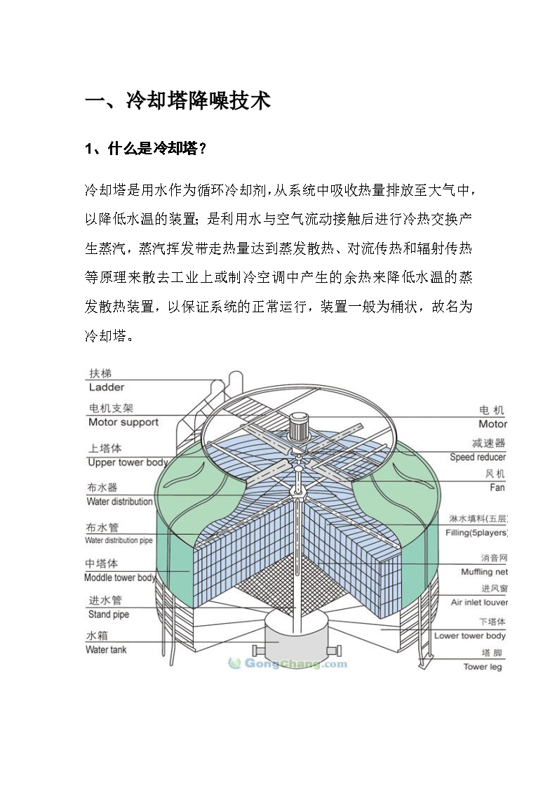 某市工程冷却塔降噪组织施工设计方案