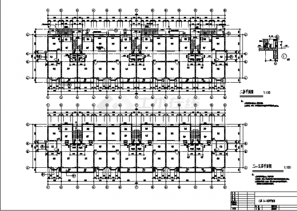 淮安某6层一字形商住楼建筑设计施工cad图纸（含说明）-图二