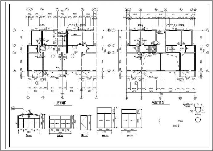 南京市某大学附属中学940平米4层砖混结构教师住宅楼建筑设计CAD图纸_图1