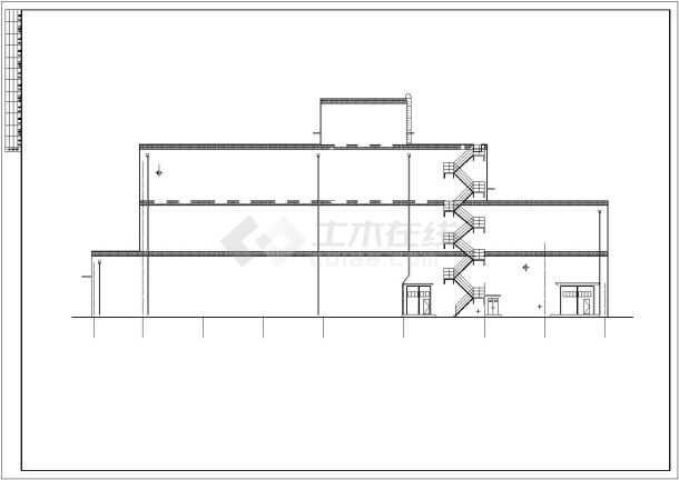 某湿法脱硫工艺楼建筑CAD设计平面施工图纸-图二