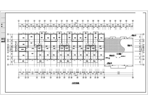 天津市某职业学院6层砖混结构教职工宿舍楼全套建筑设计CAD图纸-图一