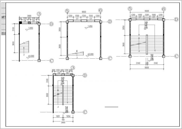 5000平米五层左右框架办公楼建筑cad图纸（含计算书）_图1