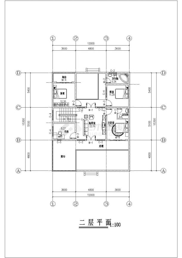 扬州市某富裕新村住宅楼全套建筑施工设计cad图纸-图二