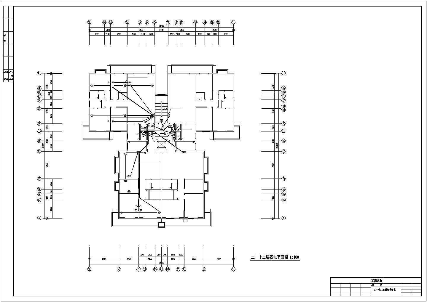某十二层框架剪力墙结构住宅楼CAD图纸设计