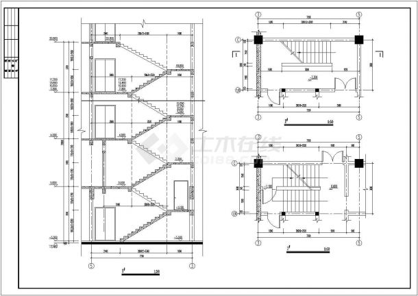 台州市某市政单位3800平米6层框架结构办公楼建筑设计CAD图纸-图一
