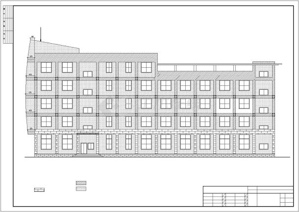 宿迁市某国有单位3400平米4+1层框架结构办公楼建筑设计CAD图纸-图二