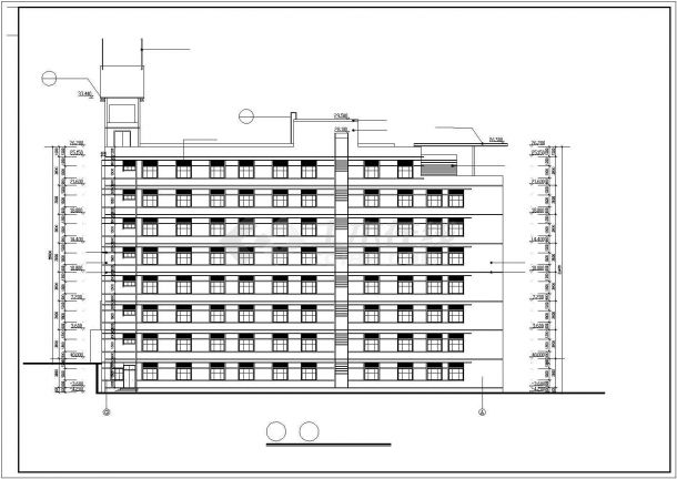 大连市某市政单位1万平米左右8层框架结构办公楼建筑设计CAD图纸-图一