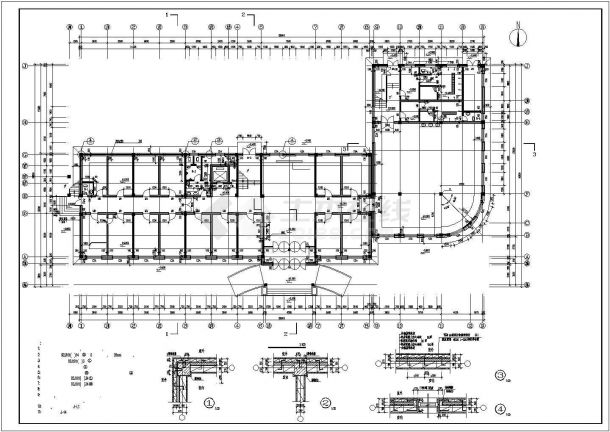 西安市雁塔区某企业单位6层框架结构办公楼全套建筑设计CAD图纸-图二