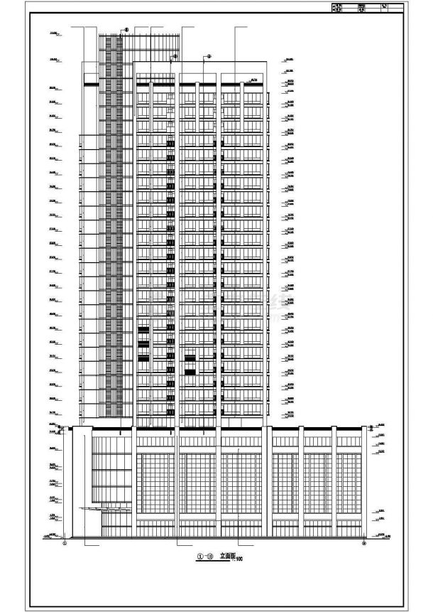 长沙市某商业街2.5万平米30层商业办公综合楼全套建筑设计CAD图纸-图一