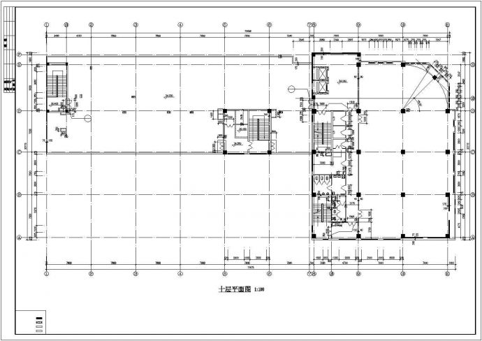 1.2万平米11层框架结构商业大厦全套建筑设计CAD图纸_图1