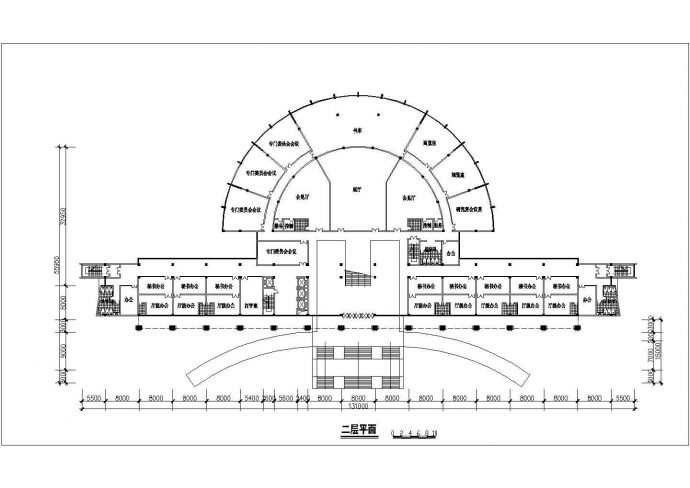 天津市某市政单位6层框架结构办公楼建筑设计CAD图纸_图1