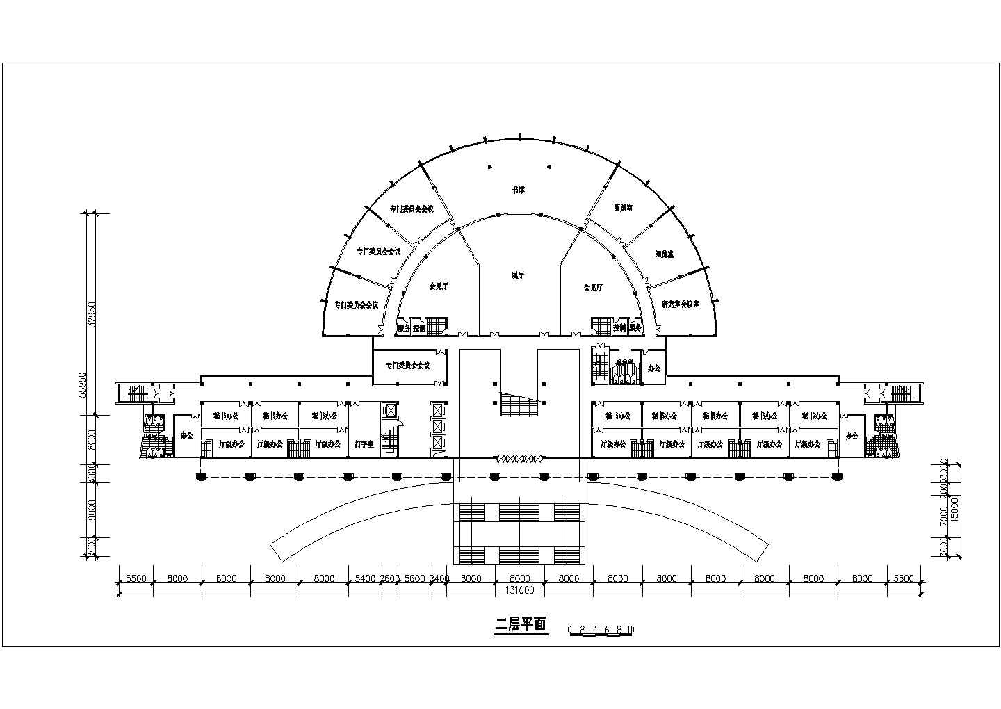 天津市某市政单位6层框架结构办公楼建筑设计CAD图纸