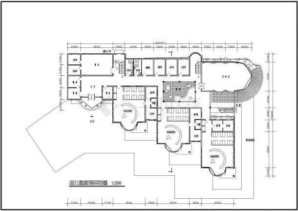 某小区幼儿园六班详细设计CAD施工图-图二