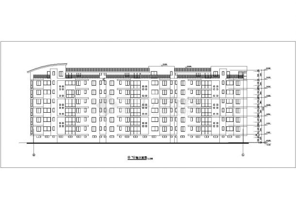 如皋市某小区3400平米6层砖混结构住宅楼全套建筑设计CAD图纸-图二