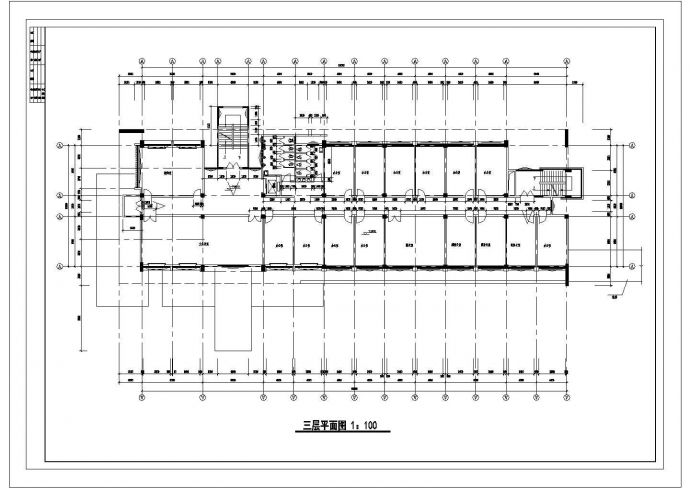 某学院行政办公楼CAD框架结构规划设计平面图_图1