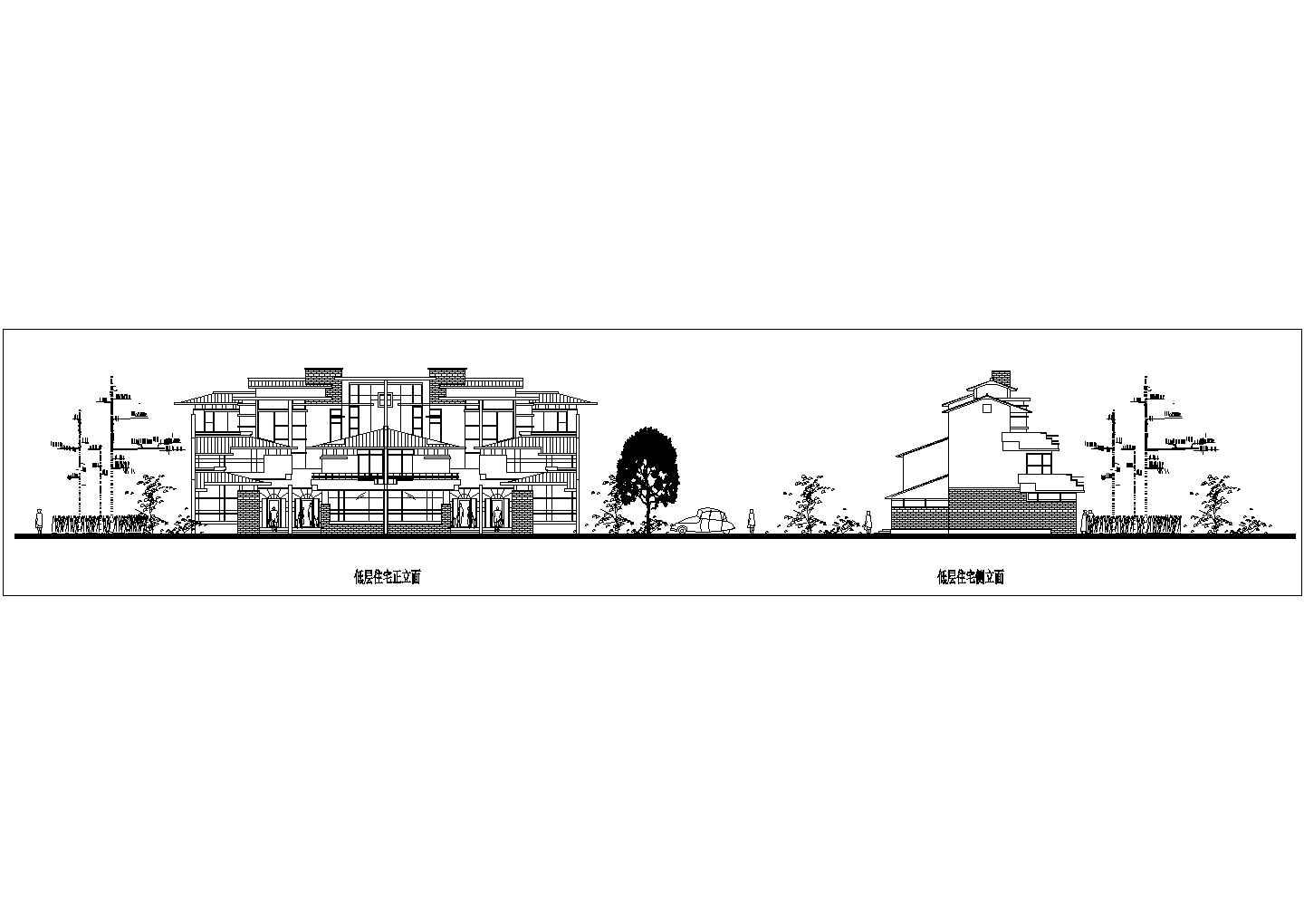 舟山市某大型民宿度假区3层砖混结构民宿住宅楼平立面设计CAD图纸