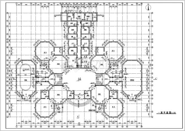 欧式幼儿圆建筑设计cad施工图纸-图二