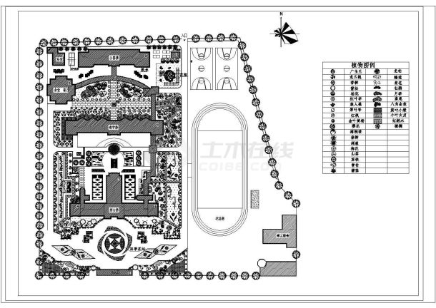 某校园绿化规划设计CAD景观大样平面图-图一