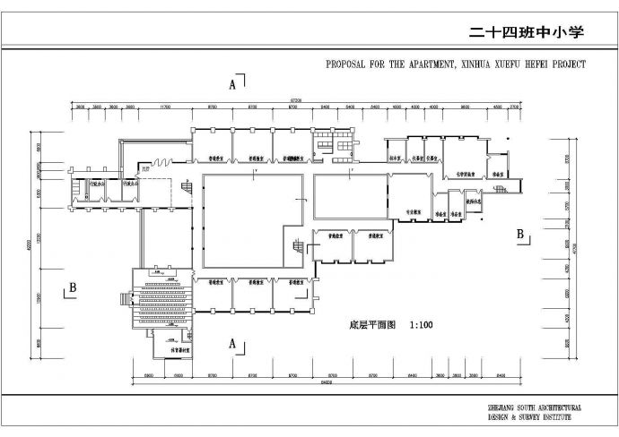 某学府小学CAD校园建筑规划设计图纸_图1