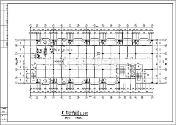 某初中部12层学生宿舍CAD框架结构设计详细图纸-图二