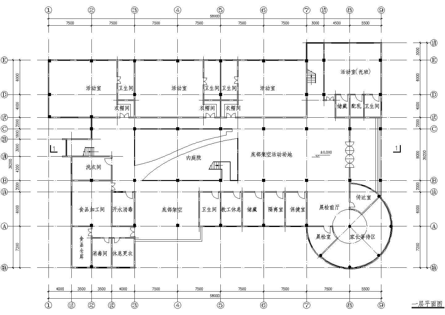 天元幼儿园全套规划CAD方案详图