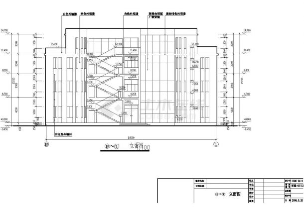 某多层框架结构商务会所建筑设计cad施工图-图一