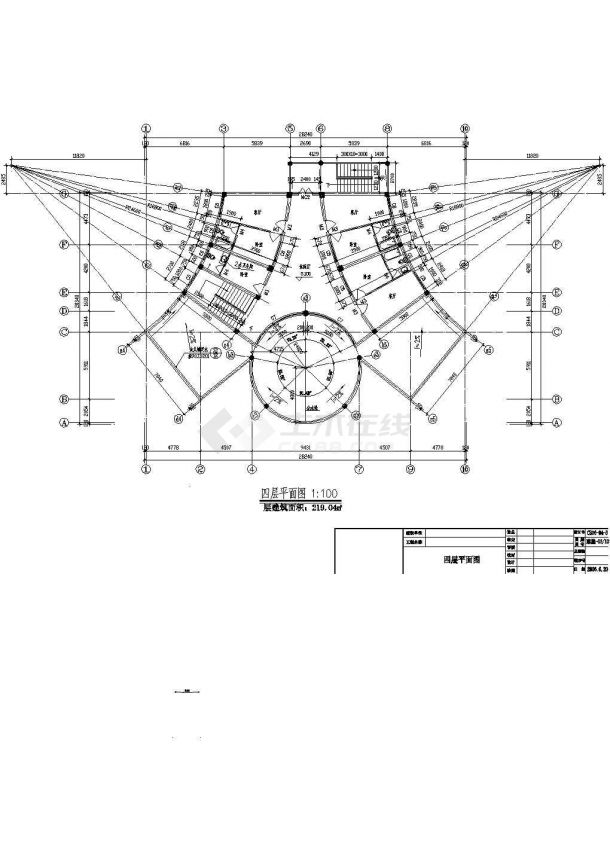 某多层框架结构商务会所建筑设计cad施工图-图二