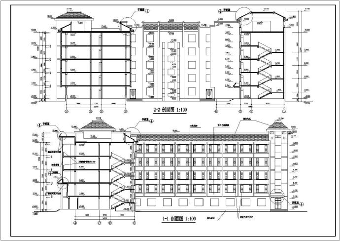 某学校学生公寓楼全套CAD设计建筑施工图_图1