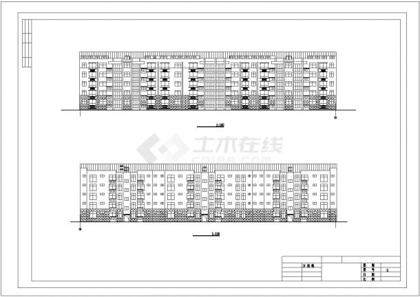 滁州市某社区3870平5层砖混结构板式住宅楼建筑设计CAD图纸（含阁楼）-图一