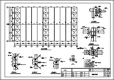 厂房设计_某市单层轻钢结构厂房施工cad图纸_图1