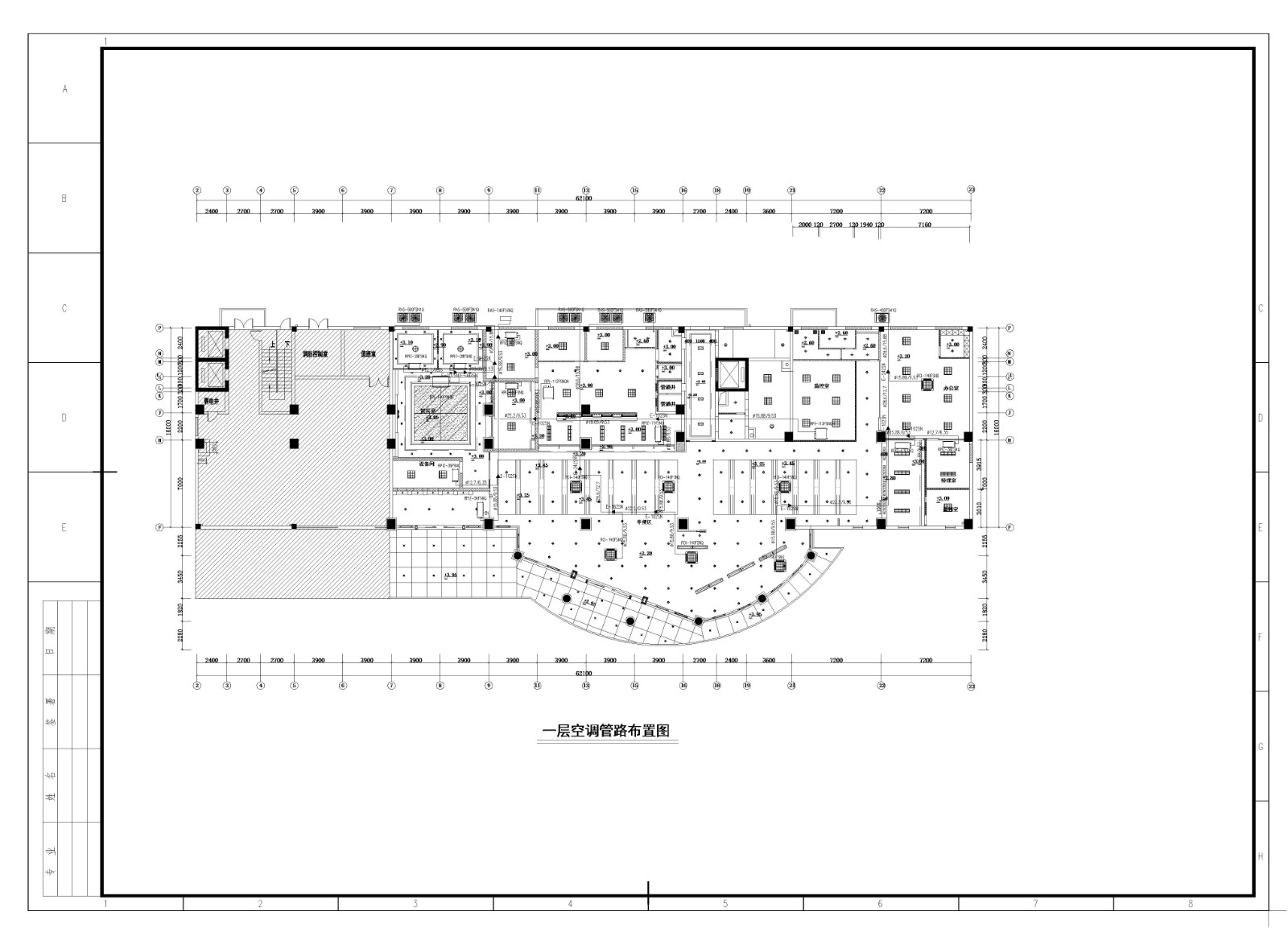 江西小型办公楼VAV空调系统设计施工图空调配电CAD图