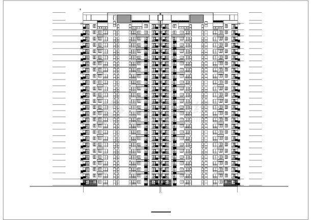 广安市某小区1.7万平米26层框剪结构住宅楼建筑设计CAD图纸-图一