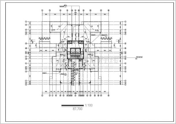 某小区占地670平米28层剪力墙结构住宅楼全套建筑设计CAD图纸-图一